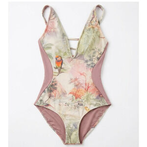 TA3 Plungey Shaping Swimsuit Monkey Rose Tropical XS Regular Long One Piece NWT
